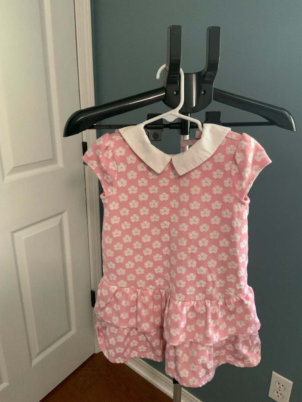 Janie And Jack Dress Size 4 Pink White Floral Collar